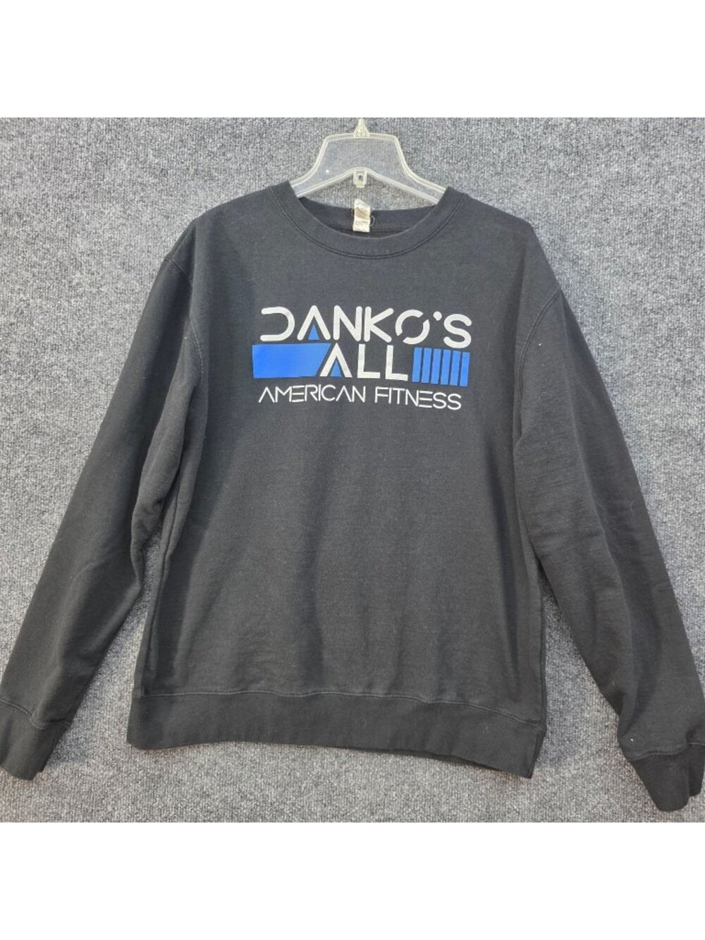 Danko's All American Fitness Crewneck Sweatshirt L Black Graphic Work-Out Gym